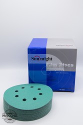 Круг шлифовальный. SUNMIGHT 125ММ  P400 8ОТВ. Зеленый